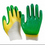 Перчатки двойной облив.цвет: жел. / зел.